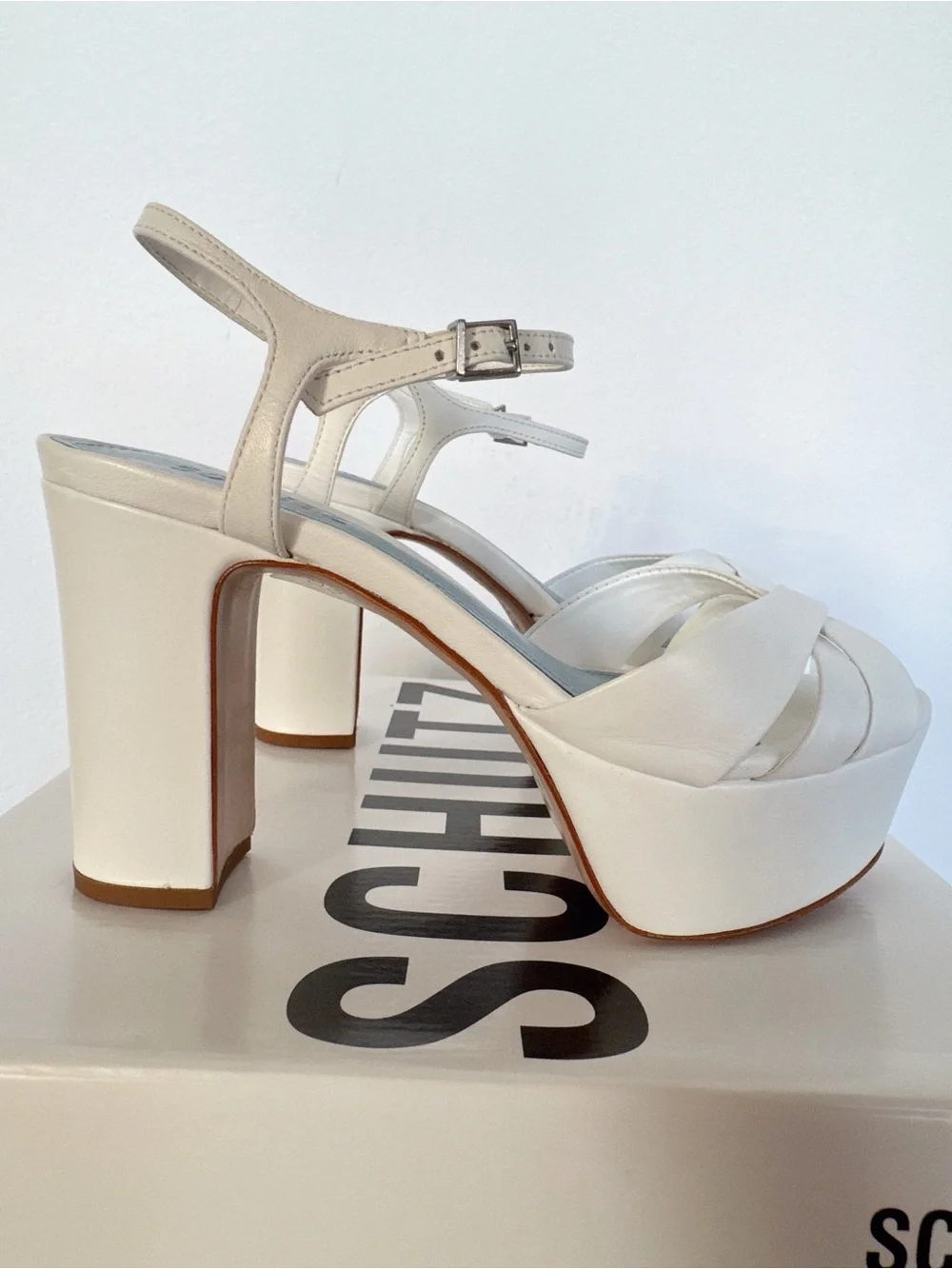 Schutz Keefa Nappa Leather Sandal - Deluxe White Nappa Leather 5.5B